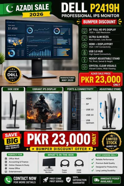 Dell P2419H 23.8-Inch IPS Full HD Monitor