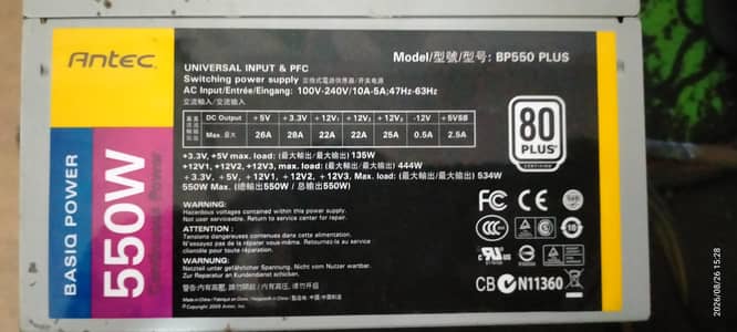 Antec 550 watt 80+ semi modular psu.