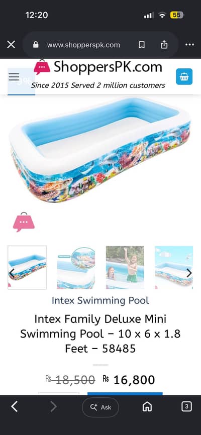 Intex kids swimming pool big