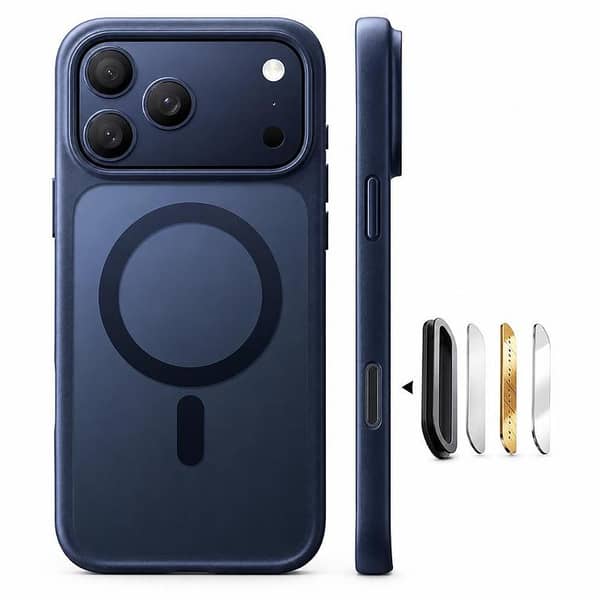 iPhone 17 Pro Max Cover | Navy Blue | Premium Shockproof Magnetic Case | MagSafe Compatible Protective Cover