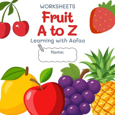A-Z Fruits Worksheets for Kids | 52 Pages Printable PDF