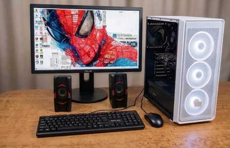 MSI Gaming PC – 4GB Nvidia GPU, White RGB Case & ASUS Display