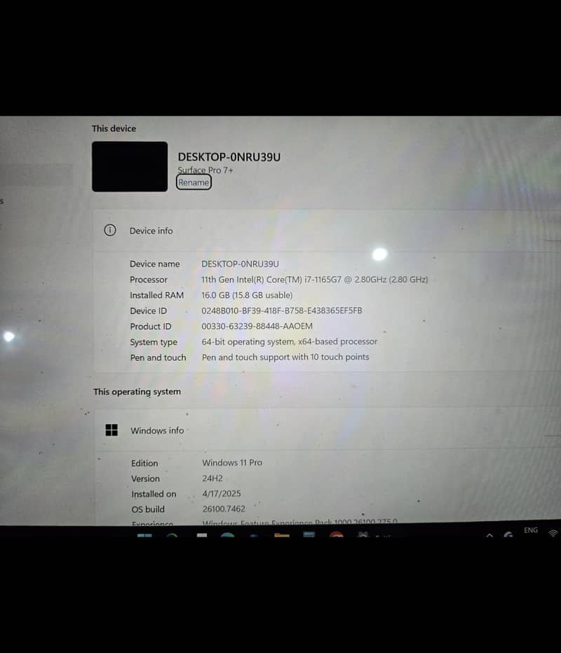 Microsoft Surface pro 7+ 0