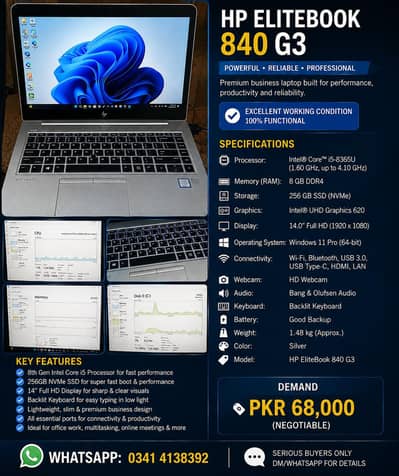 HP EliteBook 840 G3 — For Sale 