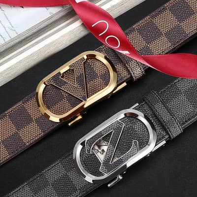 men laether check Belt Automatic