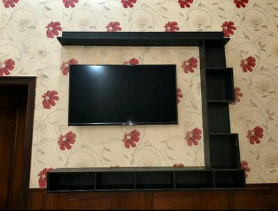 Black Wooden Wall Rack – Like New