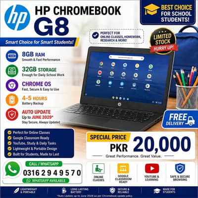 HP CHROMEBOOK 8GB RAM 2029 TYPE C CHARGER