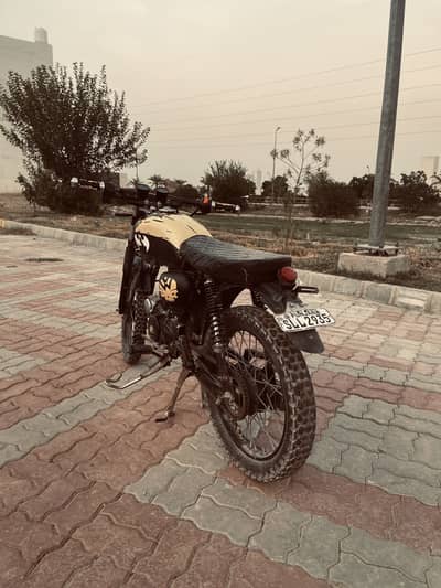 Safari bike converted cafe racer