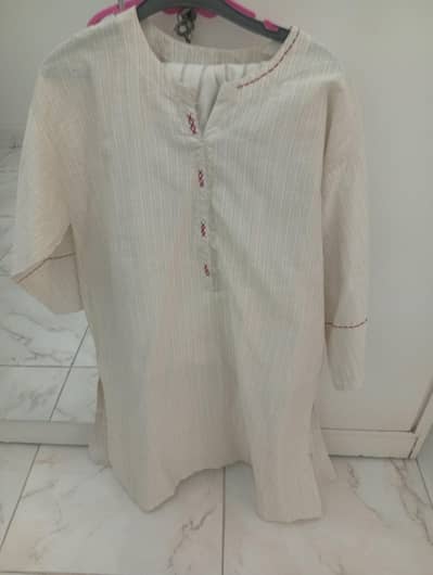New Alkaram 2 piece Long shirt with culottes plazo