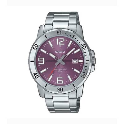 Casio Enticer Pink Sunburst Dial MTP-VD01D-4BV