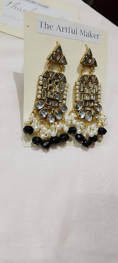handmade customised kundan earings