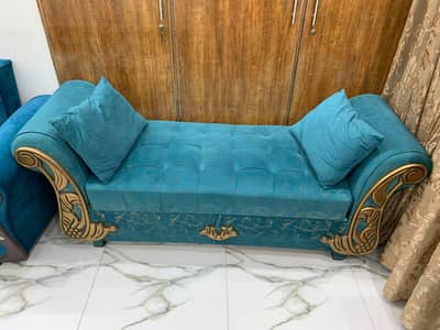luxury Carved Wooden Devan | Royal design | Excellent upholstery