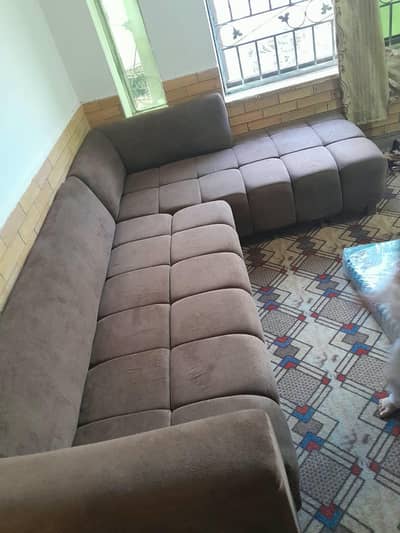 6-Seater L-Shape Sofa Set – Good Condition