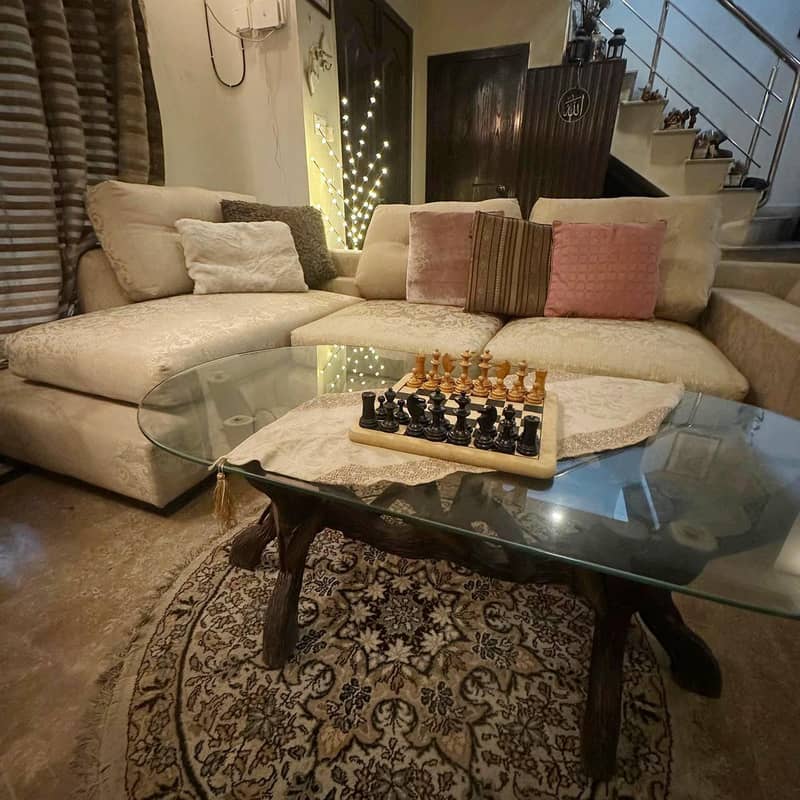 L - shape sofa set with table set 1