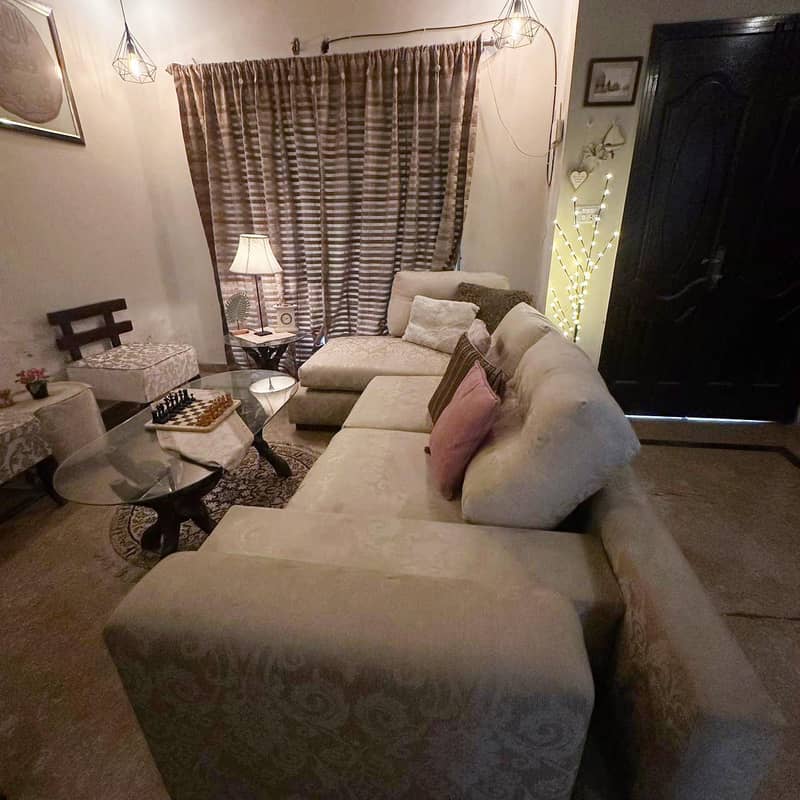 L - shape sofa set with table set 3