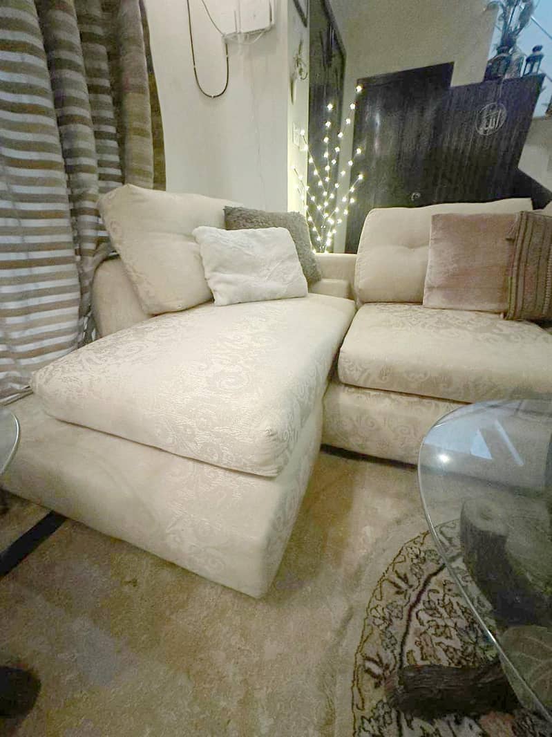 L - shape sofa set with table set 4