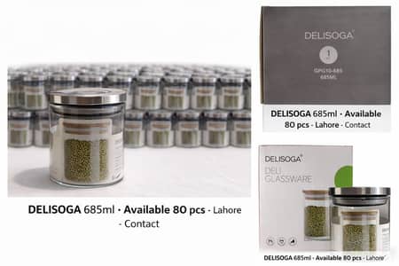 Delisoga Air tight Glass Jars New with box