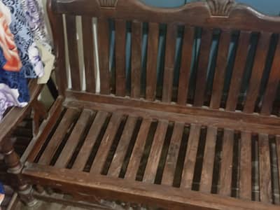 Sofa set for sale  3-Seater Wooden Sofa 2 Single Wooden Sofas