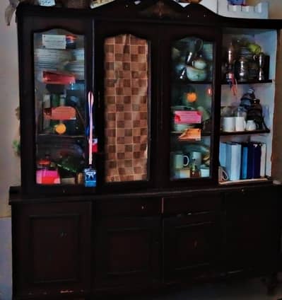 Wooden Crockery Cabinet / Display Cabinet –