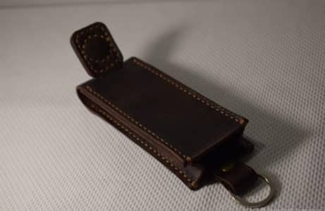 Vintage Leather key holder, key case brown  leather key pouch