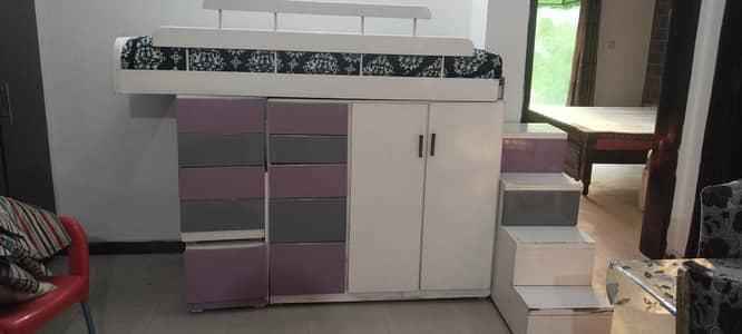 kids bed with wardrobe and drawers