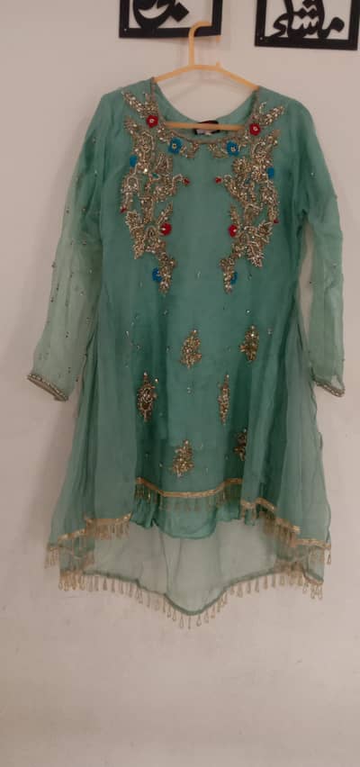 beautiful hand embroidery fancy frock with sharara