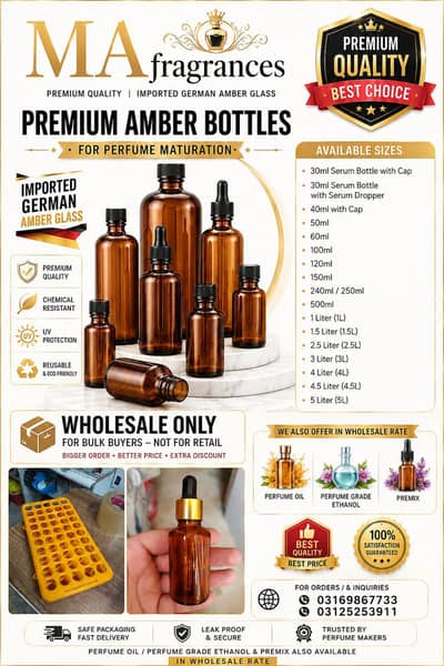 Amber Glass Bottles Premium Quality
