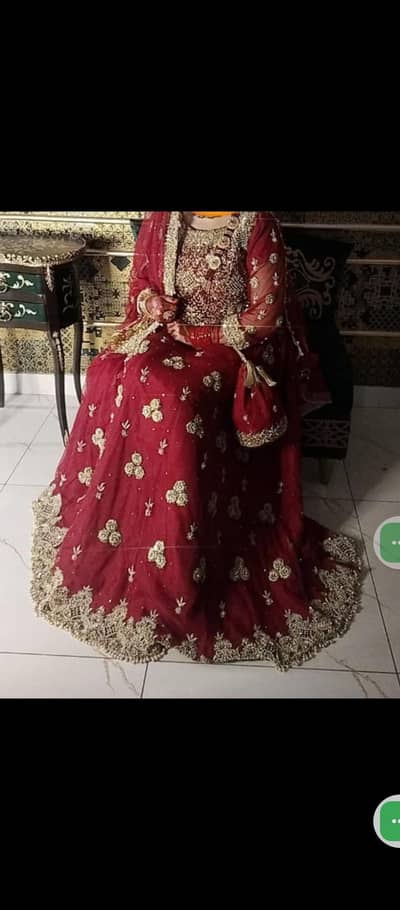 bridel lehenga with jewlry for sale 1 time use A1 condition