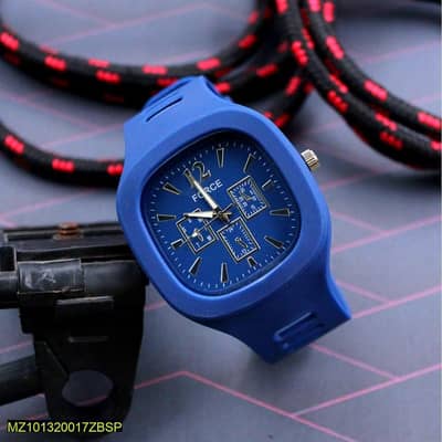 Blue silicone Men's watch water resistant Light weight