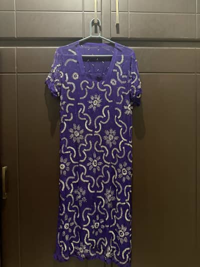 Pure chiffon mukesh work with chiffon dupatta and silk shameez