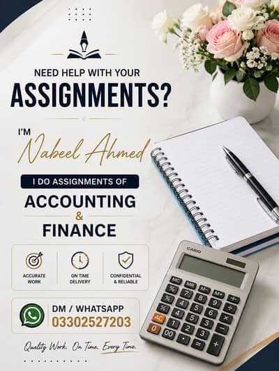  Assignment Services Available I can help with Accounting & Finance