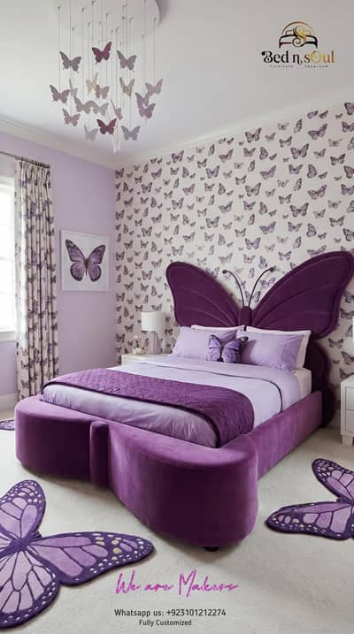  PURPLE BUTTERFLY BEDROOM COLLECTION by BED N SOUL