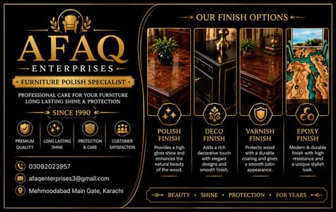 Professional Furniture Polish & Finishing Services | Karachi