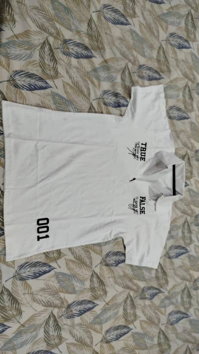 White Zipper T-Shirt (Size : Small)
