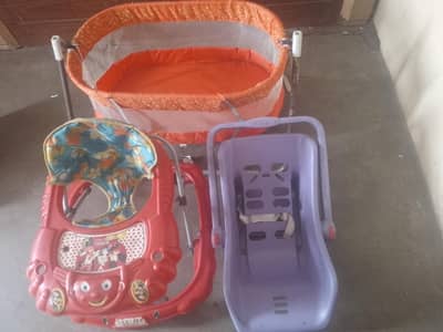 Baby Walker, Bath Seat & Baby Cradle – Used