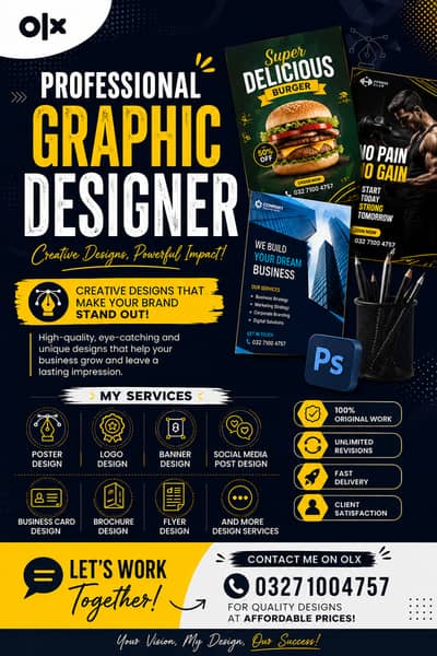 Professional Graphic Designer | Logo, Poster, Banner & Social Media D