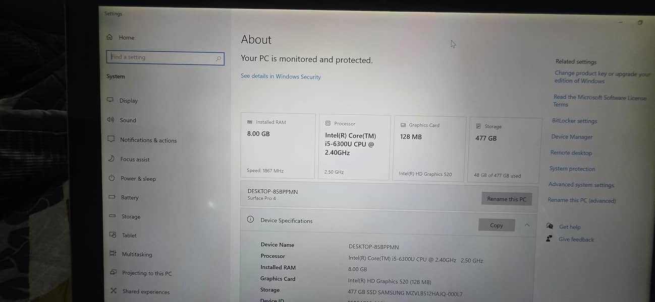 Microsoft Surface Pro 4 i5 6th Generation 5