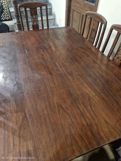 6 seter wooden Dining table with 6 chares orignal wood
