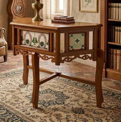 antique  teakwood  console  table