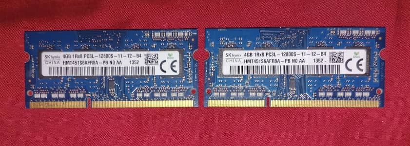 SK Hynix 4GB DDR3L Laptop RAM - 2 Sticks Available (PC3L)
