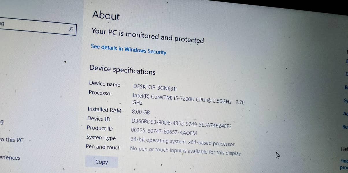 core i5, 7th generation 3