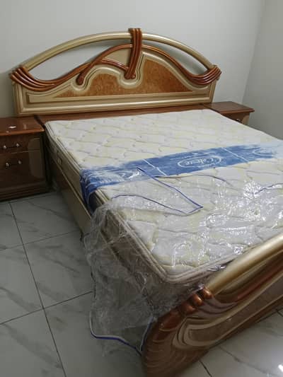 Double Bed & 3-Door Cupboard – Good Condition