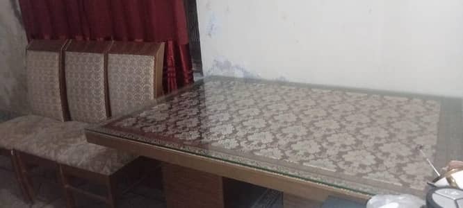 1large table with 6chairs.