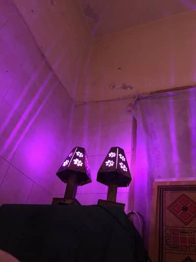 Handmade Wooden Table Lamps (Pair) - Excellent Condition