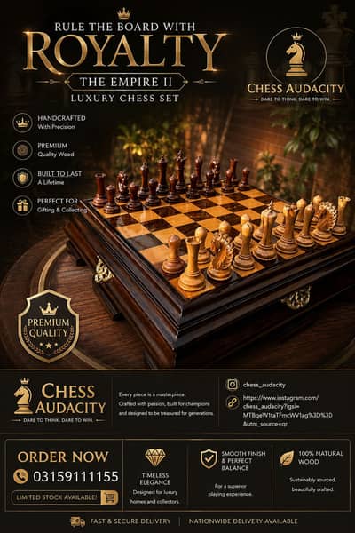Chess Luxury Handmade Wooden Chess Set