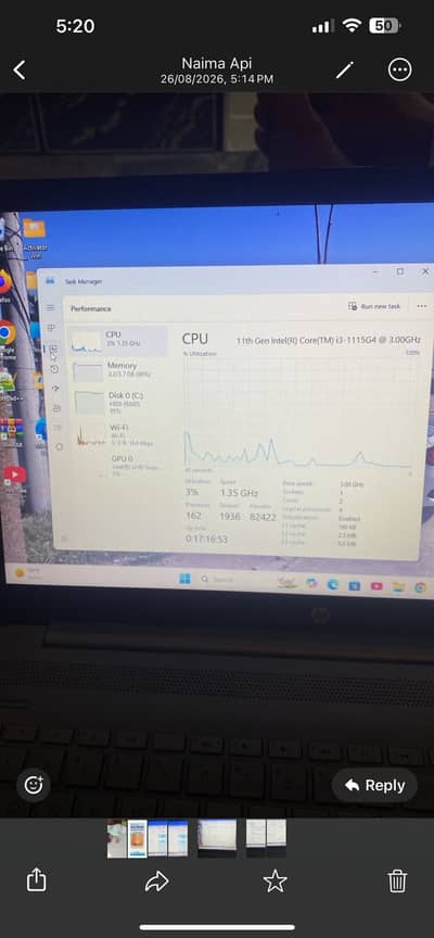 Hp laptop core i3 11th gen 4gb ram
