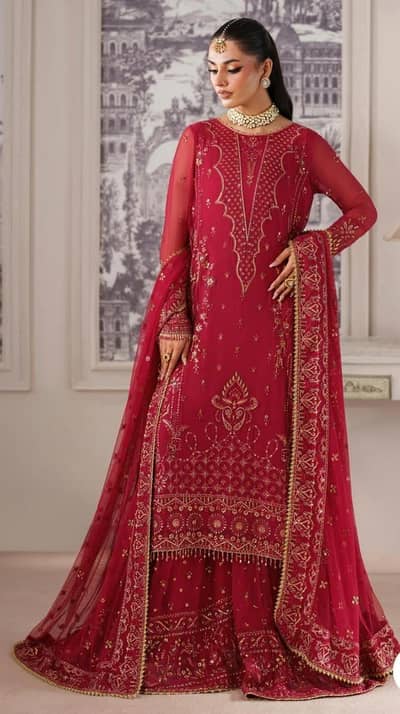 Red Kameez Sharara Naqshi Nain Tara ( only 1 available)