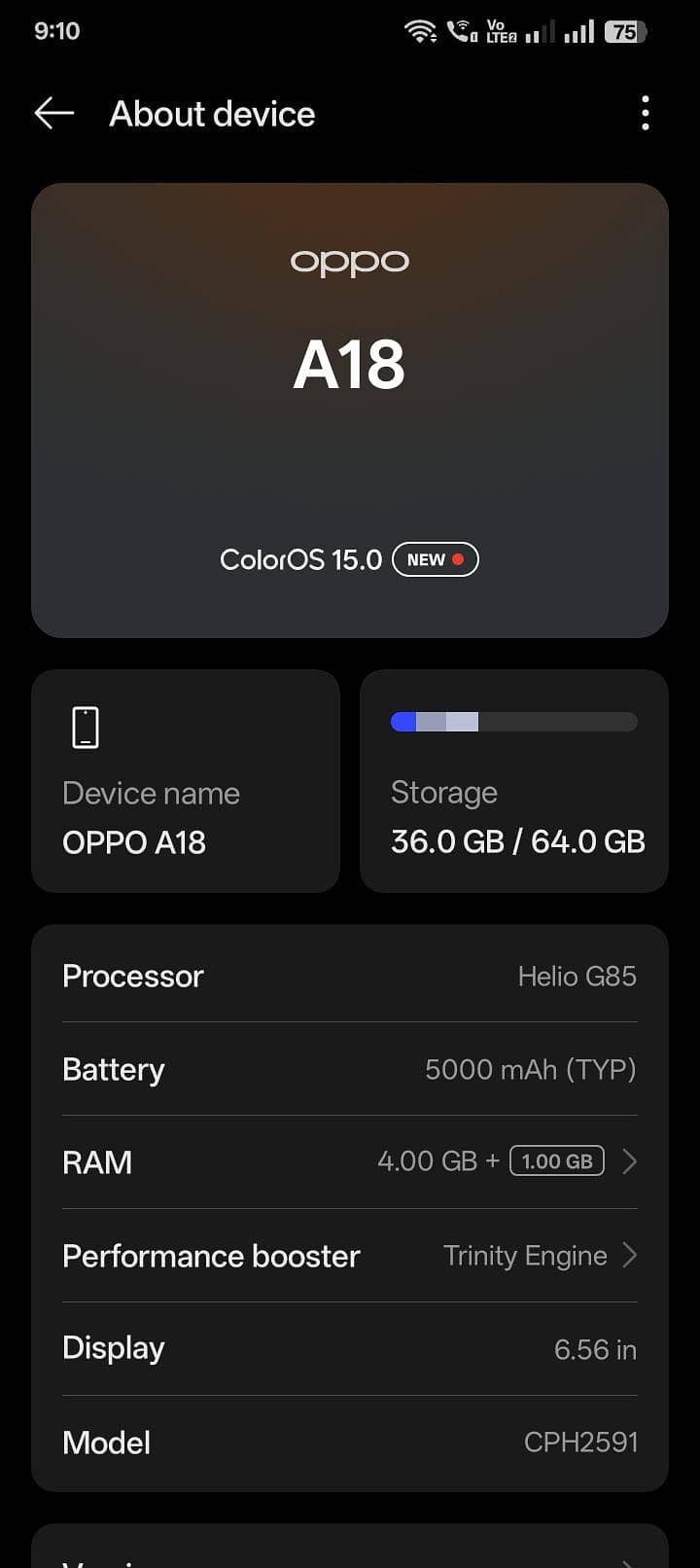 OPPO A18 5