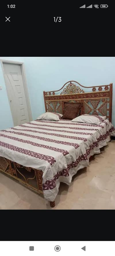 6 years used iron bed with mattress