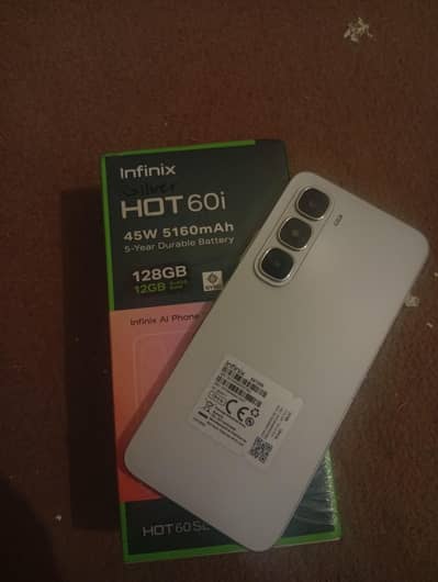 Infinix hot 60i 6+6 128 GB with box urgent sale